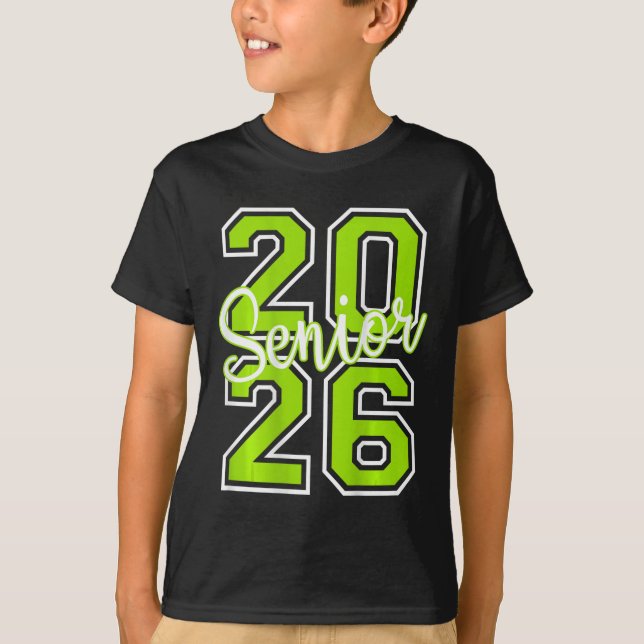 T-shirt Diplômé senior 2026 Varsity Lime Vert Blanc On (Devant)