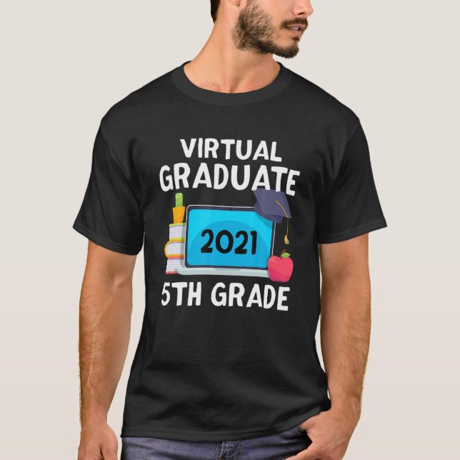 T-shirt Diplômé Virtuel 2021 5E Classe D (Devant)
