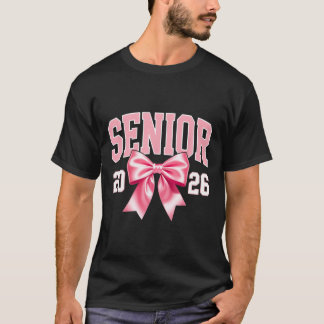 T-shirt Diplômée 2026 Ruban Rose Mignonne Féminine Promoti