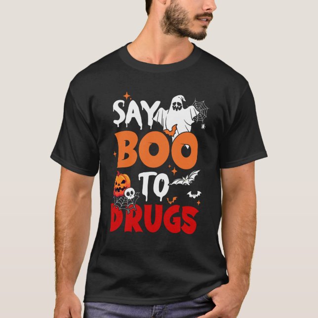 T-shirt Dire Boo To Drugs Red Ribbon Week Sensibilisation  (Devant)