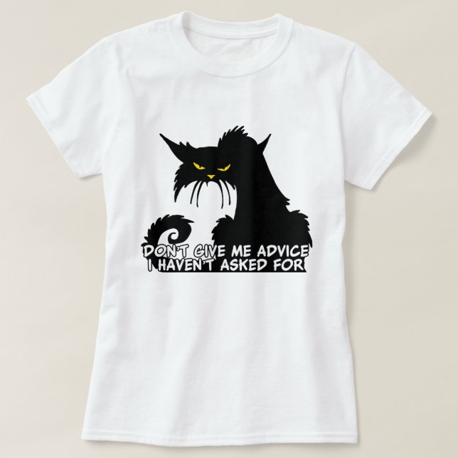 T-shirt Dire de conseil de chat noir (Design devant)