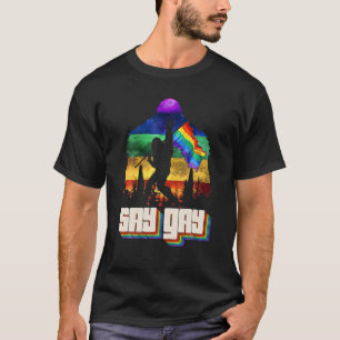 T-shirt Dire Drapeau LGBT Gay Bigfoot Rock Et Gay pride De