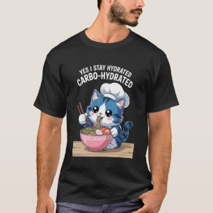 T-shirt Dire drôle de chat carbo hydraté blague de nouille