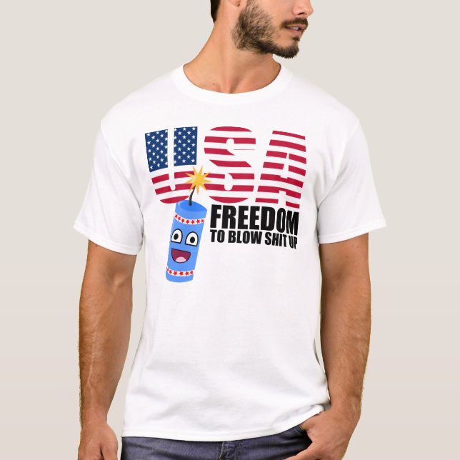 T-shirt Dire drôle de liberté des Etats-Unis (Devant)