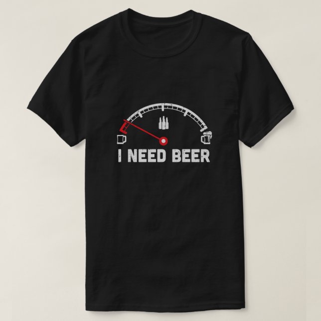 T-shirt Dire drôle de voitures que j'ai besoin de bière (Design devant)