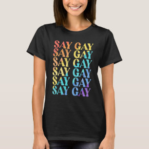 T-shirt Dire Gay Distresse Arc En Ciel Retro Restez Fier L