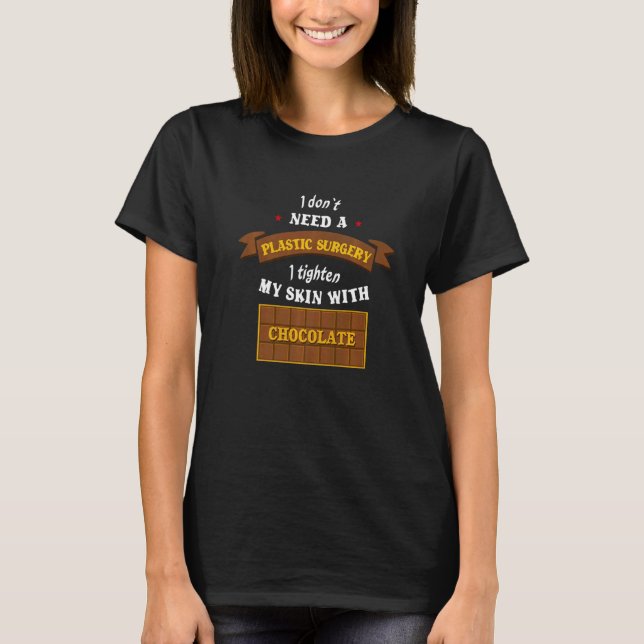 T-shirt Dire Humour  Beauté Avec Chocolat (Devant)