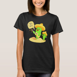 T-shirt Dire Nacho Moyen Fêtons Fiesta Cactus Joue Guitare