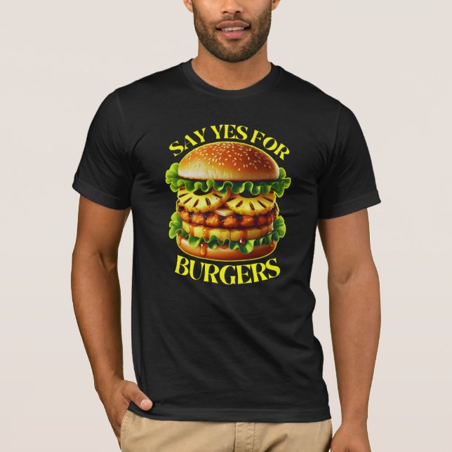 T-shirt dire oui aux burgers (Devant)