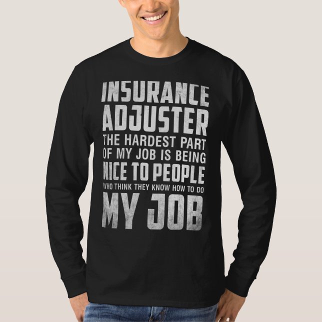 T-shirt Dire Pour Ajusteur D'Assurance (Devant)