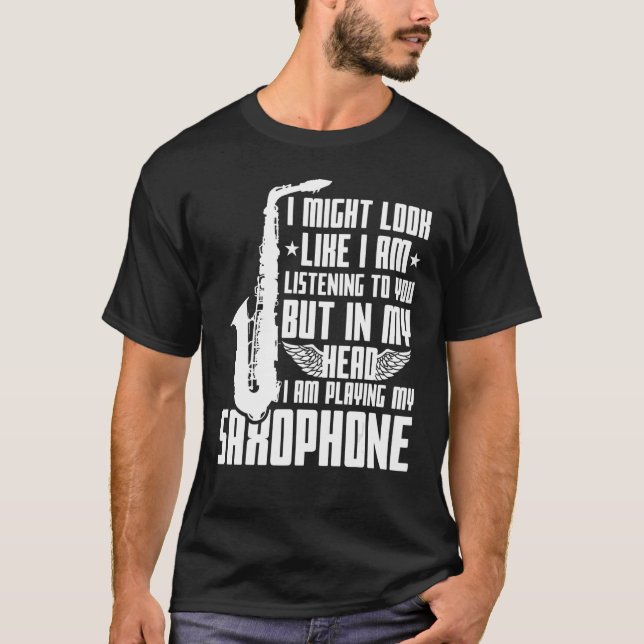 T-shirt Dire saxophone drôle (Devant)
