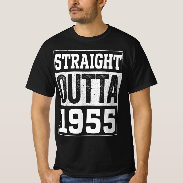 T-shirt Direct Outta 1955 , 1955 Joyeux Cadeau D'Anniversa (Devant)