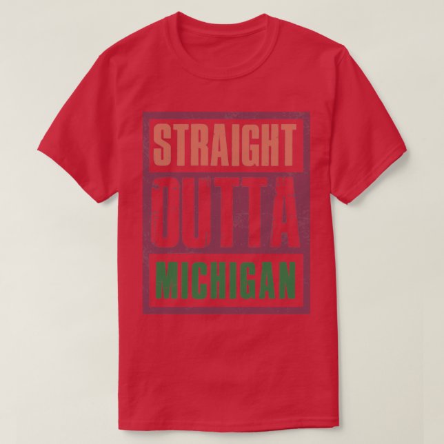 T-shirt Directement en dehors du Michigan Retro (Design devant)