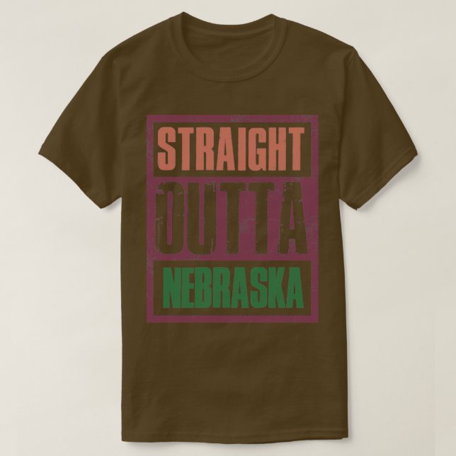 T-shirt Directement en dehors du Nebraska Retro (Design devant)