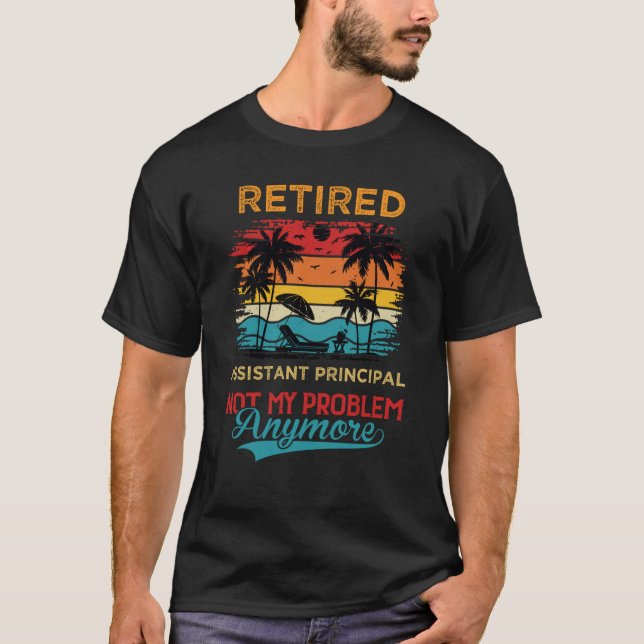 T-shirt Directeur adjoint à la retraite rétro Pas mon prob (Devant)