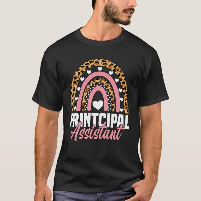 T-shirt Directeur adjoint Arc-en-ciel Léopard Intitulé de  (Devant)
