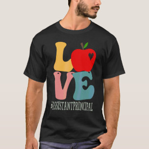 T-shirt Directeur adjoint Love Apple Groovy Mignon Retour