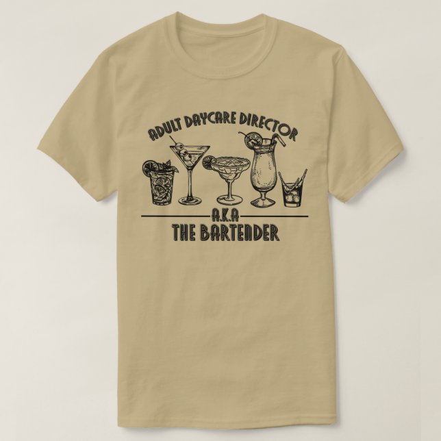 T-shirt Directeur de la garderie pour adultes AKA bartende (Design devant)