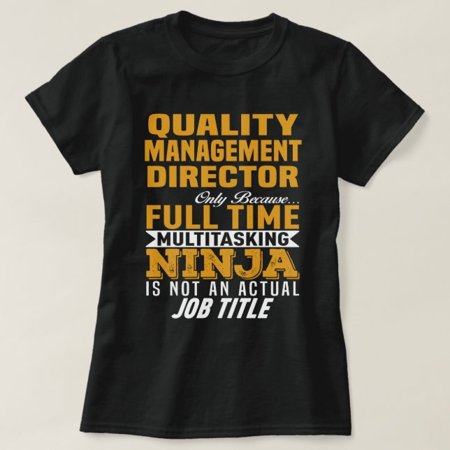 T-shirt Directeur de la gestion de la qualité (Design devant)