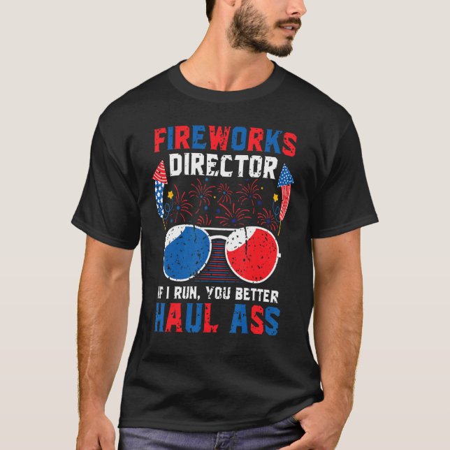 T-shirt Directeur des feux d'artifice 4 juillet Patriotic  (Devant)