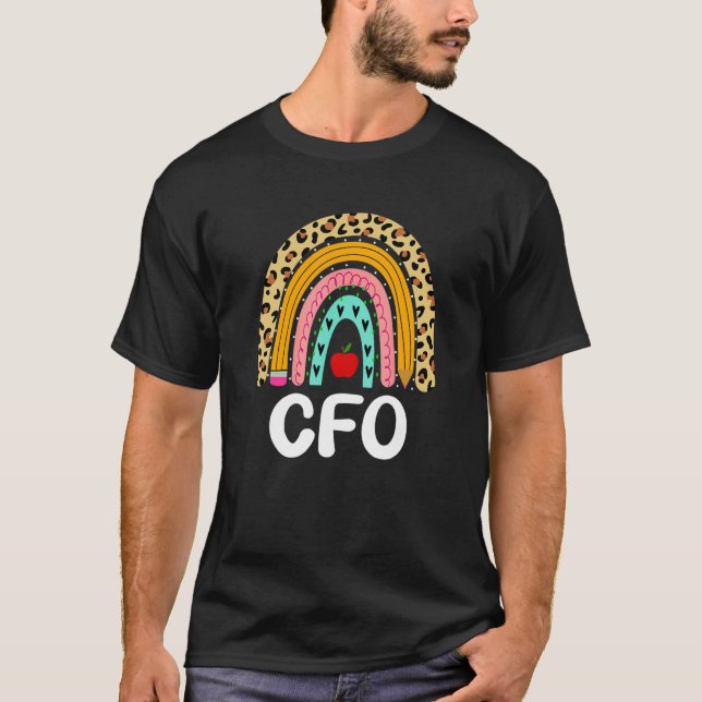 T-shirt Directeur financier Leopard Rainbow Finance Ba (Devant)