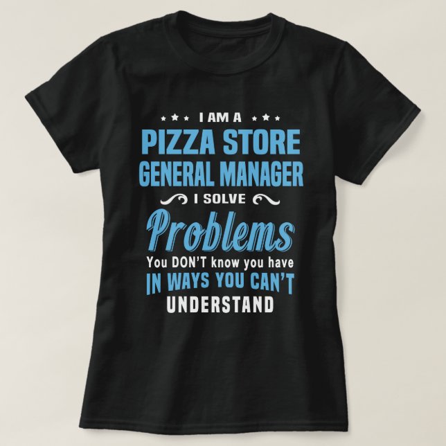 T-shirt Directeur général de la boutique de pizza (Design devant)