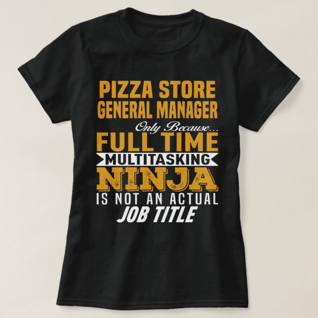 T-shirt Directeur général de la boutique de pizza (Design devant)