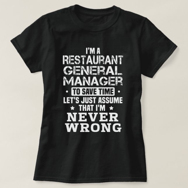 T-shirt Directeur général du restaurant (Design devant)
