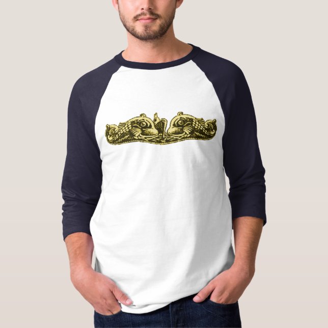 T-shirt Dirigeant de dauphins et CREST submersibles de la (Devant)