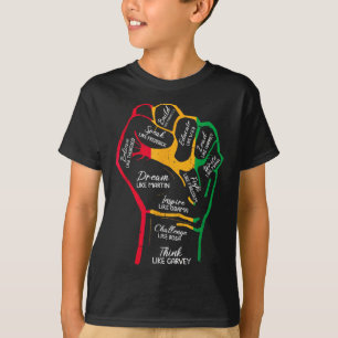 T-shirt Dirigeants Noirs Inspirants Poing Puissant Main Mo
