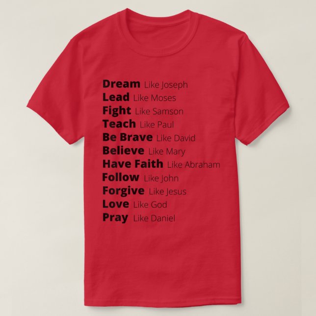 T-shirt Diriger Comme Moïse Pardonner Comme Jésus Aimer Co (Design devant)