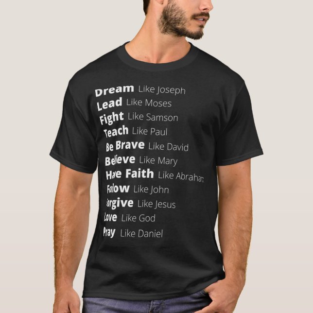 T-shirt Diriger Comme Moïse Pardonner Comme Jésus Aimer Co (Devant)