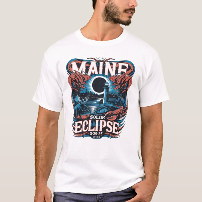 T-Shirt "DIRIGO" 3-29-2025 Maine Solar Eclipse (Devant)
