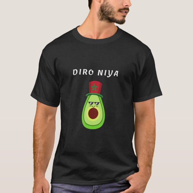 T-shirt Diro Niya Have Confidence in Darija Avocado Flag o (Devant)