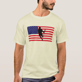 T-shirt d'IRock Amérique de drapeau de lacrosse