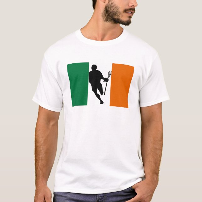 T-shirt d'IRock Irlande de drapeau de lacrosse (Devant)