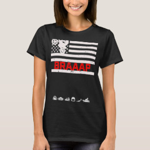 T-shirt Dirt Bike American Flag Motocross Biker 4 juillet 