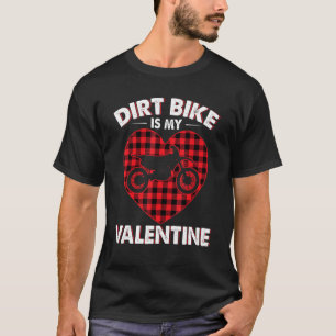 T-shirt Dirt Bike Mon Valentine Dirt Vélo Mignonne Coeur B