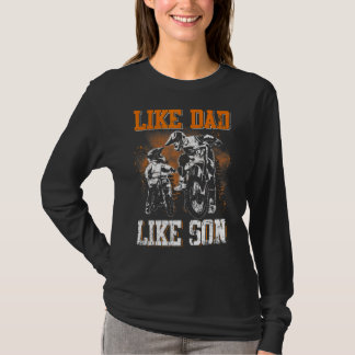 T-shirt Dirt Bike Papa Comme Papa Comme Papa Comme Son Mot