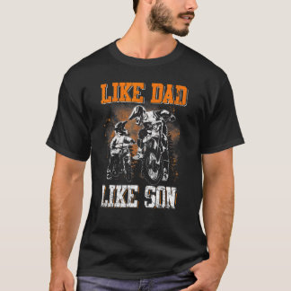 T-shirt Dirt Bike Papa Comme Papa Comme Papa Comme Son Mot