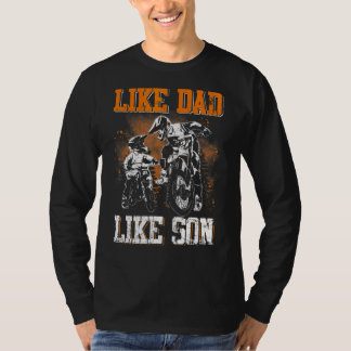 T-shirt Dirt Bike Papa Comme Papa Comme Papa Comme Son Mot