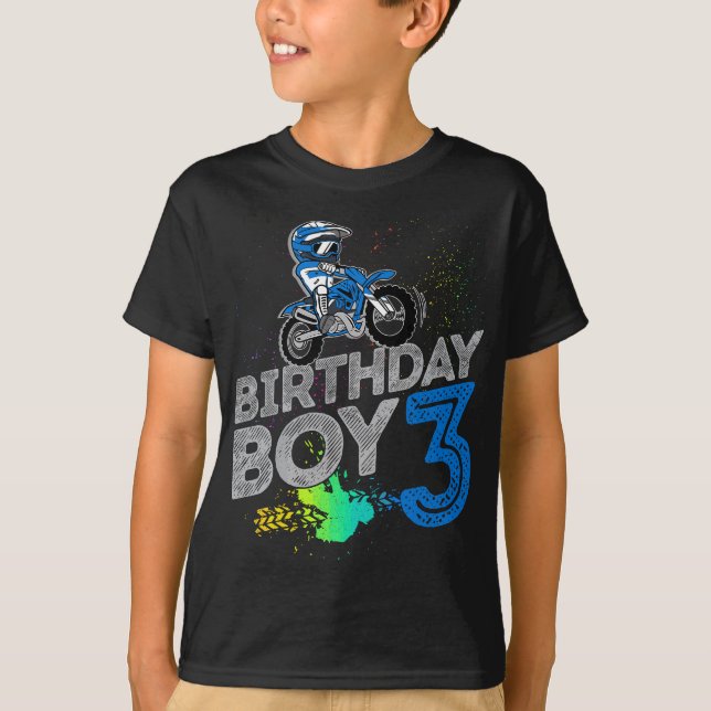 T-shirt Dirt Bike Rider 3 Ans Motocross 3e Anniversaire (Devant)