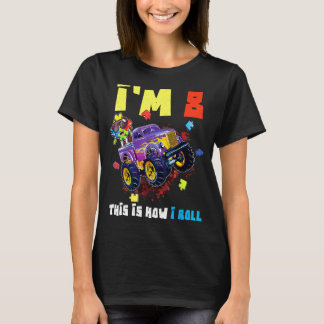 T-shirt Dirt Monster Truck Age 8 YO Boys Puzzle Autism Awa
