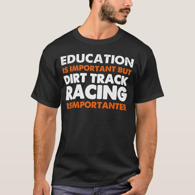 T-shirt Dirt Track Racing Dire Sprint Voiture Stock Voitur (Devant)
