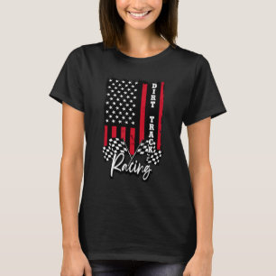 T-shirt Dirt Track Racing Drapeau américain Motocross