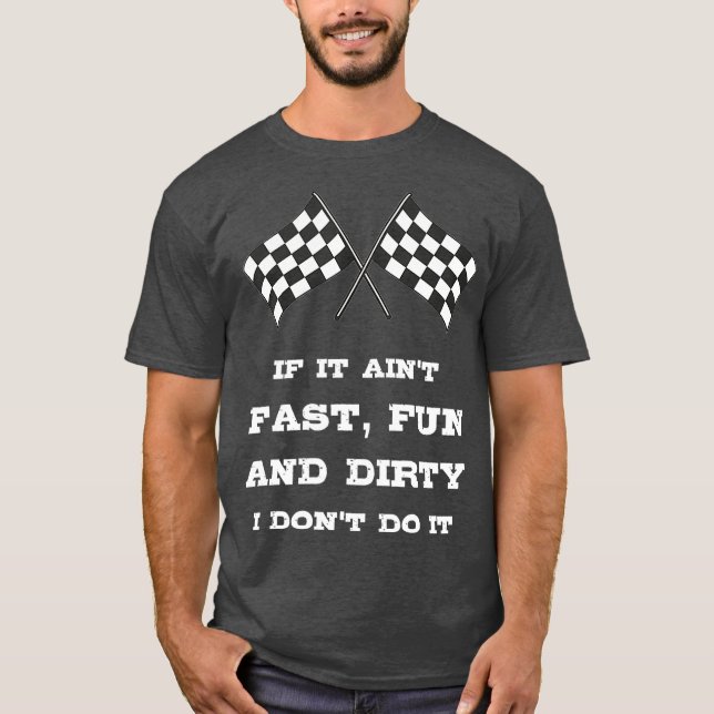 T-shirt Dirt Track Racing Flags (Devant)