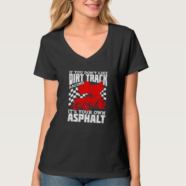 T-shirt Dirt Track Racing Winged Sprint Car Premium (Devant)
