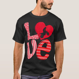 T-shirt Dirt Vélo Coeurs Aimer Valentines Jour Vélo Dirt L