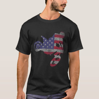 T-shirt Dirt Vélo Drapeau Américain Motocross Enduro