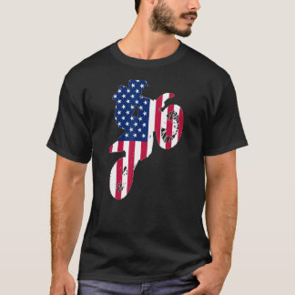 T-shirt Dirt Vélo Hommes Femmes Moto Dirtbike US Drapeau